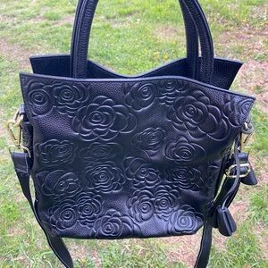 Black floral purse